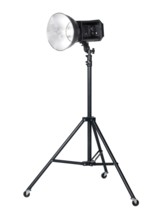 Professional studio flashlight isolated on white with clipping path
