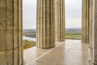 Scenery with columns at the Walhalla memorial near Regensburg in Bavaria, Gerrmany