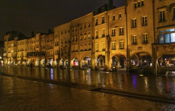 Nightly impression around Place Saint-Louis in Metz, the capital city in the Lorraine region of
