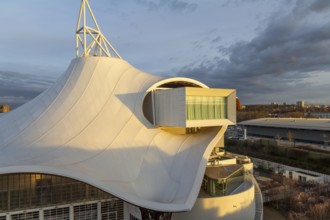High angle view including the Centre Pompidou-Metz in Metz, a city in the Lorraine region at