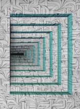 Full frame shot showing an abstract optical illusion painting on a house facade