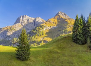 Idyllic scenery around Warth, a municipality in the district of Bregenz in the Austrian state of