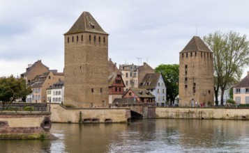 Waterside scenery around Ponts Couverts in Strasbourg, a city at the Alsace region in France