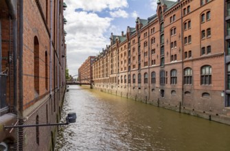 Scenery at the Speicherstadt, a historic warehouse district in Hamburg, Germany