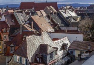 High angle view of Bamberg, a town in Upper Franconia in Bavaria, Germany