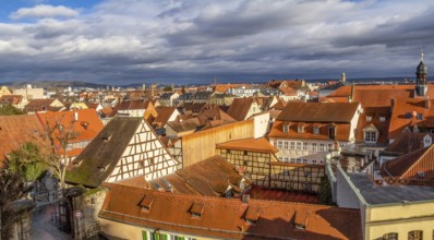 High angle view of Bamberg, a town in Upper Franconia in Bavaria, Germany
