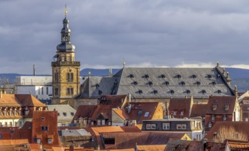 High angle view of Bamberg, a town in Upper Franconia in Bavaria, Germany