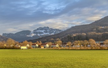 Rural alpine scenery at evening time in Bavaria, Southern Germany