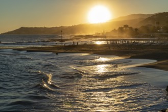 Idyllic sunset impression around Santo Stefano al Mare, a comune in the Province of Imperia in the