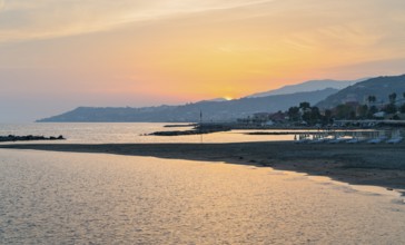 Idyllic sunset impression around Santo Stefano al Mare, a comune in the Province of Imperia in the