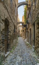 Impression of Bussana Vecchia, a former ghost town of the Liguria region in Italy