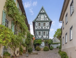 Half-timbering in the Badgasse of Bad Wimpfen, a historic spa town in the district of Heilbronn in