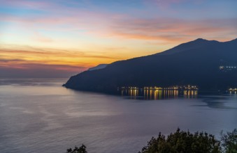 Evening scenery around Moneglia, a comune (municipality) in the Metropolitan City of Genoa in the