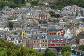 City view of Etretat, a commune in the Seine-Maritime department in the Normandy region of
