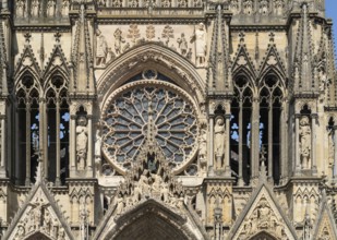 Detail of the Reims Cathedral in Reims, the most populous city in the French department of Marne
