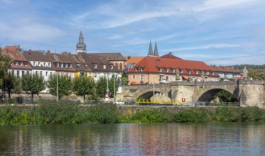 Scenery around the Old Main Bridge in Wuerzburg, a city in the region of Franconia in Bavaria,