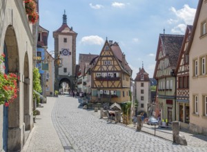 City view of Rothenburg ob der Tauber, a town in Middle Franconia in Bavaria, Germany