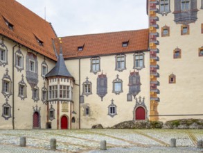 Scenery around the High Castle in Fuessen, a town in the Ostallgaeu district in Bavaria, Germany