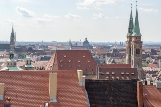 Aerial view of Nuremberg in the german state of Bavaria