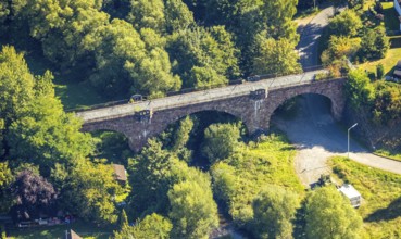 Aerial view, Heitmicke Viaduct Bridge, Altenhundem, Lennestadt, Sauerland, North Rhine-Westphalia,