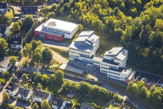 Aerial photo, Berufskolleg Schule, Altenhundem, Lennestadt, Sauerland, North Rhine-Westphalia,
