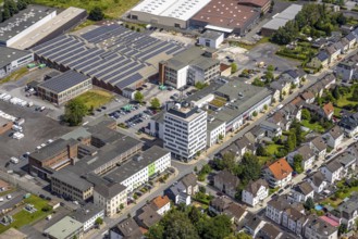 Aerial view, commercial area Möhnestraße, EGG Elektrogroßhandel GmbH Elektrogroßhandel, Neheim,