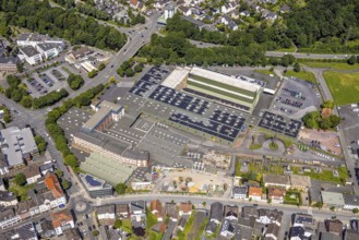 Aerial view, BJB GmbH & Co. KG lighting manufacturer, Werler Straße, Neheim, Arnsberg, Sauerland,