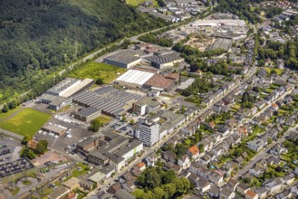 Aerial view, industrial estate Möhnestraße, EGG Elektrogroßhandel GmbH Elektrogroßhandel, Neheim,