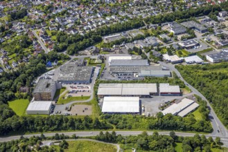 Aerial view, commercial area Von-Siemens-Straße, local view Bergheim, Bergheim, Arnsberg,