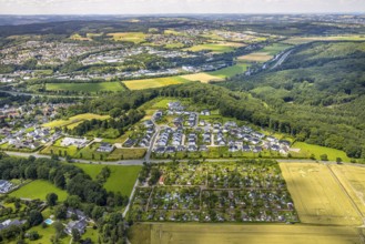 Aerial view, residential area Zum Dollberg, allotment garden association Neheim e. V., view of