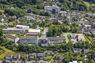 Aerial view, Franz-Joseph-Koch-Schule, residential area Alter Soestweg with high-rise building,