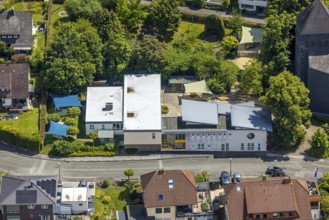 Aerial view, Catholic Kindergarten Heilig Kreuz Kreuzkirchweg, Obereimer, Arnsberg, Sauerland,