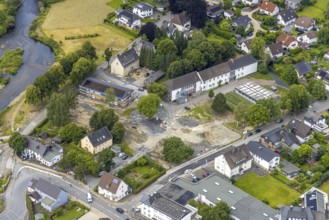 Aerial view, school complex around the former municipal catholic confessional primary school