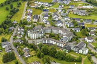 Aerial view, Haus am Sähling - evangelisches Johanneswerk nursing home, new building residential