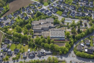 Aerial view, Realschule Bestwig, Ostwig, Bestwig, Sauerland, Germany, secondary school, school