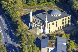 Aerial view, DITIB Bergkamen New Central Mosque, Bergkamen, Ruhr area, North Rhine-Westphalia,