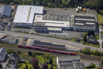 Aerial view, Briloner Straße industrial estate with Ramspott GmbH and Vermeer Deutschland, XXL
