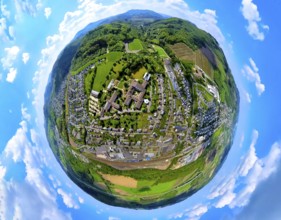Aerial view, mountain monastery Bestwig, Sisters of St. Mary Magdalene Postel, vocational college,