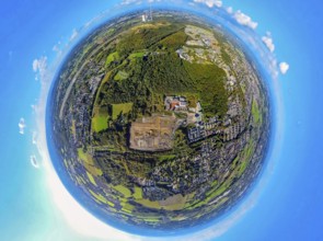 Aerial view, construction site, construction area Schacht Kuckuck for new forest settlement on the