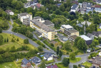 Aerial view, Schlossbergklinik HGC Kliniken GmbH, Schlossstraße, Bad Laasphe, Wittgensteiner Land,