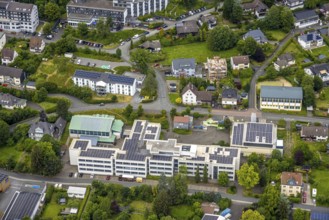 Aerial view, municipal grammar school, Bad Laasphe, Wittgensteiner Land, North Rhine-Westphalia,