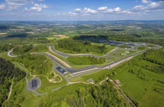 Aerial view, Bilster Berg race track, test track and presentation track, park-like terrain with