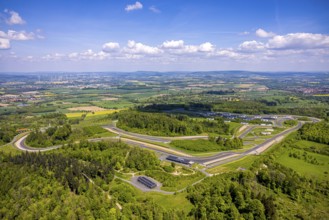 Aerial view, Bilster Berg race track, test track and presentation track, park-like terrain with
