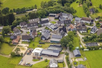 Aerial view, residential area local view Schüllar, Bad Berleburg, Wittgensteiner Land, North