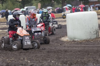 Lawnmower tractor race in Thönse, Lower Saxony, Germany