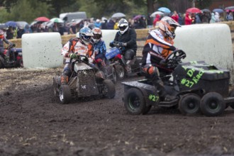 Lawnmower tractor race in Thönse, Lower Saxony, Germany