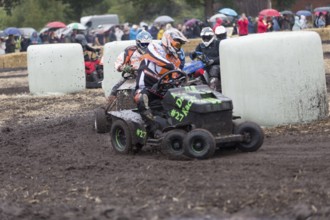 Lawnmower tractor race in Thönse, Lower Saxony, Germany