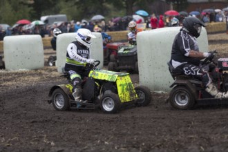 Lawnmower tractor race in Thönse, Lower Saxony, Germany