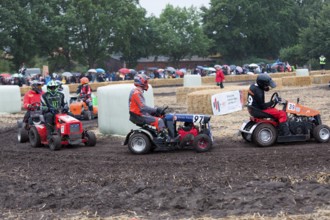 Lawnmower tractor race in Thönse, Lower Saxony, Germany