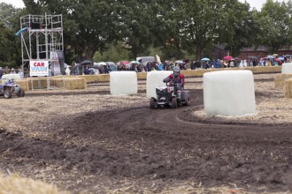 Lawnmower tractor race in Thönse, Lower Saxony, Germany